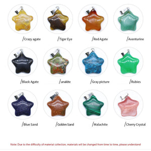 5pcs Star Stone Pendants Charms for DIY Necklace Jewelry Making