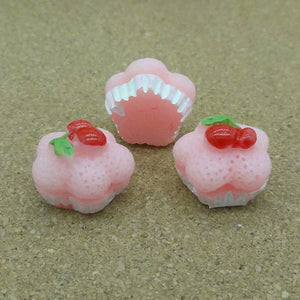 10pcs Love Cake with Strawberry Cabochons Ring Retro Sweet Gift