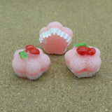 10pcs Love Cake with Strawberry Cabochons Ring Retro Sweet Gift