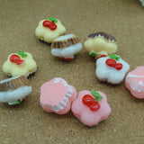 10pcs Love Cake with Strawberry Cabochons Ring Retro Sweet Gift