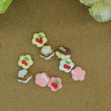 10pcs Love Cake with Strawberry Cabochons Ring Retro Sweet Gift