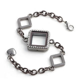 10pcs Floating Locket Charms Bracelet Glass Living Memory Bangle