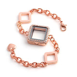 10pcs Floating Locket Charms Bracelet Glass Living Memory Bangle
