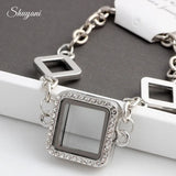 10pcs Floating Locket Charms Bracelet Glass Living Memory Bangle