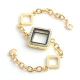10pcs Floating Locket Charms Bracelet Glass Living Memory Bangle