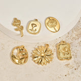 10pcs Stainless Steel Flower Charms Pendant for DIY Jewelry Making