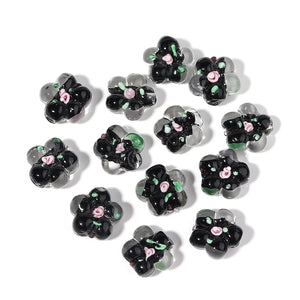 10pcs Flower Lampwork Beads Colorful Loose Beads Jewelry DIY Bracelet Necklace