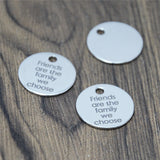 10pcs/lot Family Friendship Gift 20mm Stainless Steel Message Charm Pendant