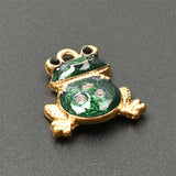 10pcs/lot Frog Silver Crystal Charms Bag Earring Pendant