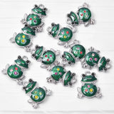10pcs/lot Frog Silver Crystal Charms Bag Earring Pendant