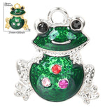 10pcs/lot Frog Silver Crystal Charms Bag Earring Pendant