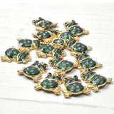 10pcs/lot Frog Silver Crystal Charms Bag Earring Pendant
