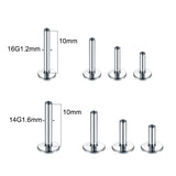 10pcs G23 Titanium Base for Labret Lip Piercing 14G 16G