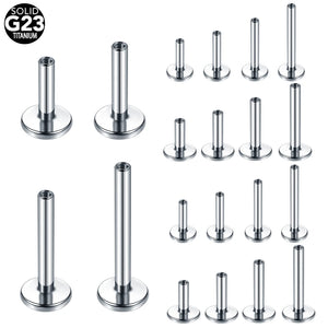 10pcs G23 Titanium Base for Labret Lip Piercing 14G 16G