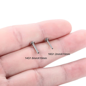 10pcs G23 Titanium Base for Labret Lip Piercing 14G 16G