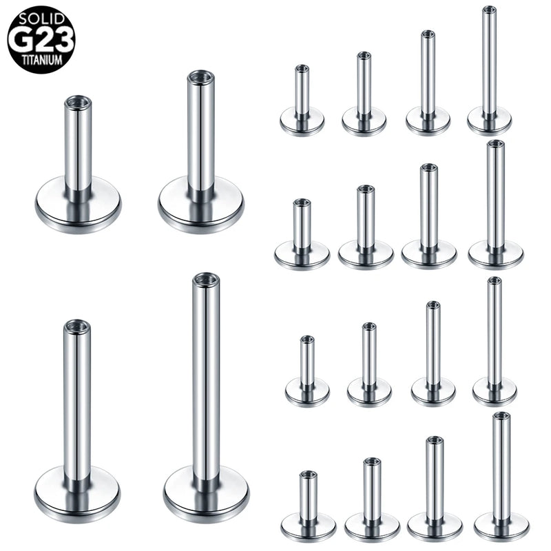 10pcs G23 Titanium Base for Labret Lip Piercing 14G 16G