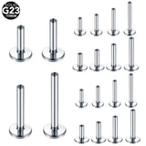 10pcs G23 Titanium Base for Labret Lip Piercing 14G 16G