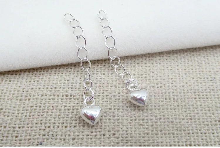 10pcs 925 Sterling Silver Extension Chains Necklace/Bracelet DIY Findings