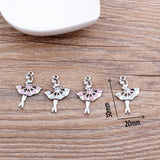 10pcs/lot Ballet Dancer Charms Earring DIY Rhinestone Ballerina Pendant YZ264