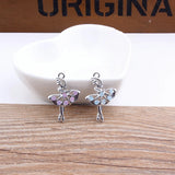 10pcs/lot Ballet Dancer Charms Earring DIY Rhinestone Ballerina Pendant YZ264