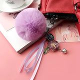 10pcs Girls Jewelry Keychains Plush Balls Flower Pendant Key Chains