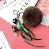10pcs Girls Jewelry Keychains Plush Balls Flower Pendant Key Chains