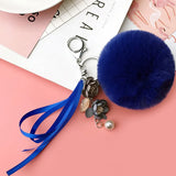 10pcs Girls Jewelry Keychains Plush Balls Flower Pendant Key Chains