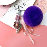 10pcs Girls Jewelry Keychains Plush Balls Flower Pendant Key Chains