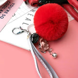 10pcs Girls Jewelry Keychains Plush Balls Flower Pendant Key Chains