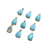 10pcs/lot Glass Pendant Copper Zircon Water Drop Charms Pendant