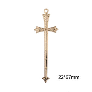 10pcs Rhinestone Cross Charms Pendants DIY Necklace Women Men Jewelry