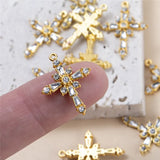 10pcs Rhinestone Cross Charms Pendants DIY Necklace Women Men Jewelry