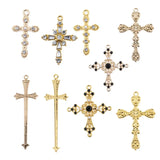 10pcs Rhinestone Cross Charms Pendants DIY Necklace Women Men Jewelry