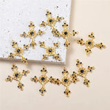 10pcs Rhinestone Cross Charms Pendants DIY Necklace Women Men Jewelry