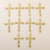 10pcs Rhinestone Cross Charms Pendants DIY Necklace Women Men Jewelry