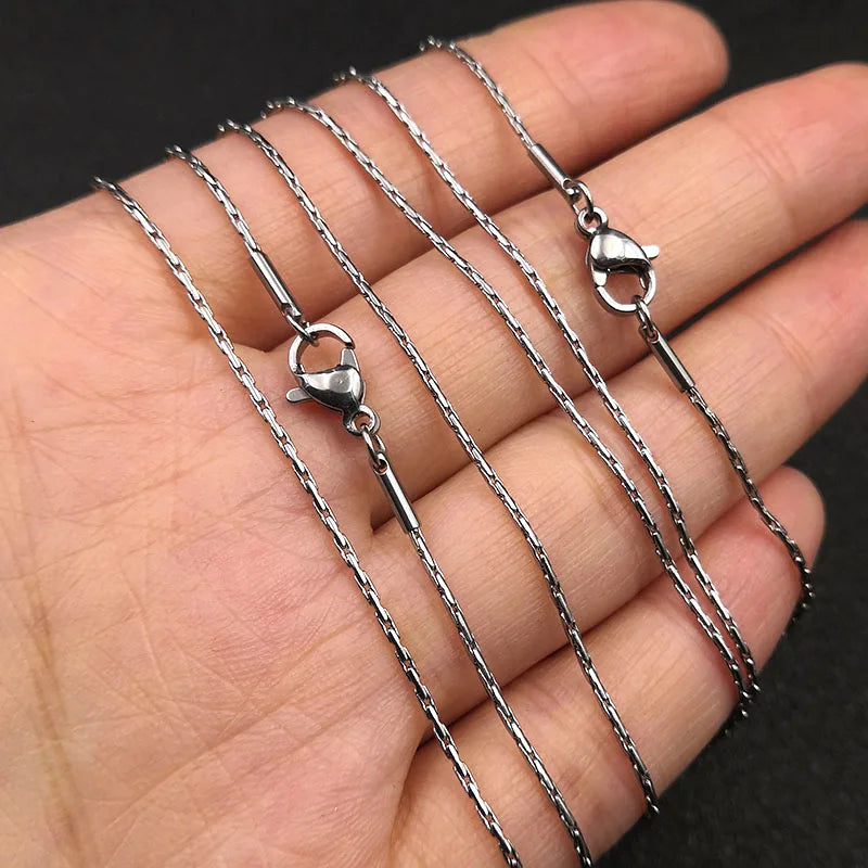 10pcs/lot Pearl Chain Necklace 1.2mm 46cm Stainless Steel Box Chains Jewelry