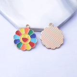 10pcs Smiling Face Sunflower Charms Ear Pendant DIY Earrings