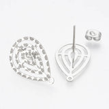 10pcs Stainless Steel Dripping Flowers Earring Connectors DIY Jewelry Making