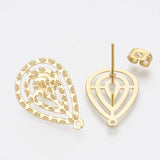 10pcs Stainless Steel Dripping Flowers Earring Connectors DIY Jewelry Making