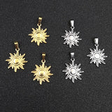 10pcs Sun Stainless Steel Charms for Necklace DIY Jewelry Making