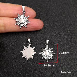 10pcs Sun Stainless Steel Charms for Necklace DIY Jewelry Making