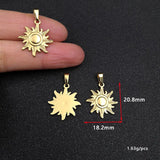 10pcs Sun Stainless Steel Charms for Necklace DIY Jewelry Making