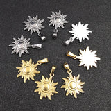 10pcs Sun Stainless Steel Charms for Necklace DIY Jewelry Making