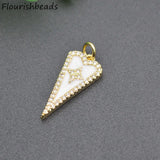 10pcs CZ Pave Enamel Long Heart Necklace Pendant Lot