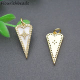 10pcs CZ Pave Enamel Long Heart Necklace Pendant Lot