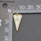 10pcs CZ Pave Enamel Long Heart Necklace Pendant Lot