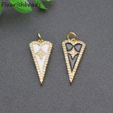 10pcs CZ Pave Enamel Long Heart Necklace Pendant Lot