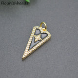 10pcs CZ Pave Enamel Long Heart Necklace Pendant Lot