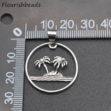 10pc Silver Plated Coconut Tree Necklace Pendants