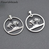 10pc Silver Plated Coconut Tree Necklace Pendants